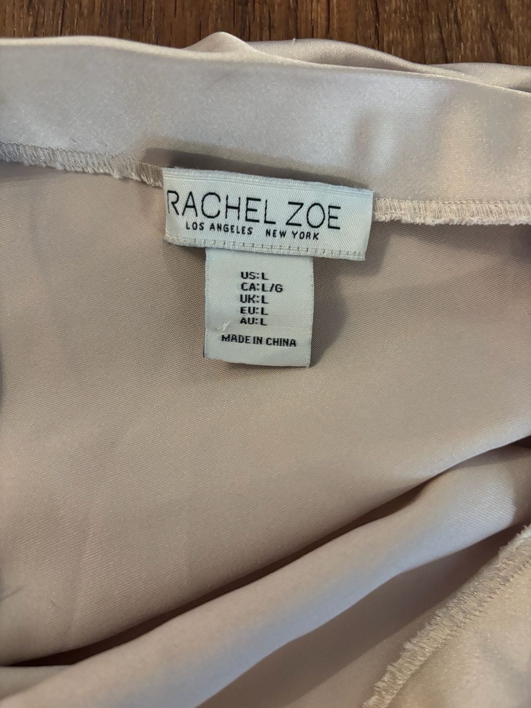 Rachel Zoe Satin Midi Skirt Size L Champagne Gold 4