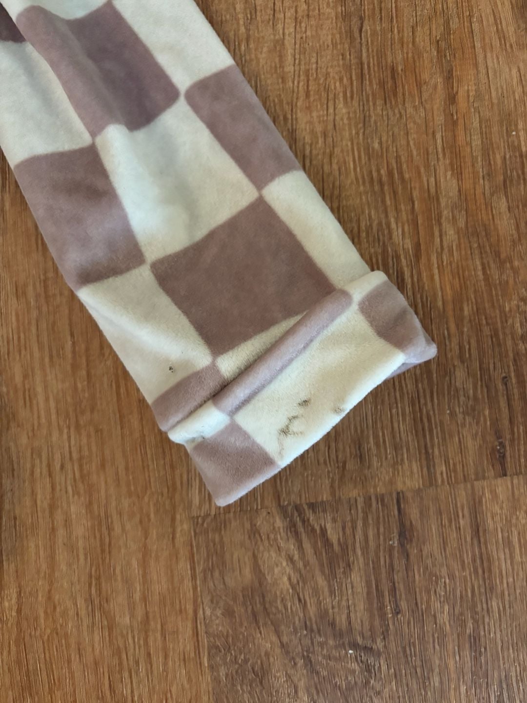 Cat & Jack Sweatshirt Size XL 14/16 Pink Brown Checkered Velour 4