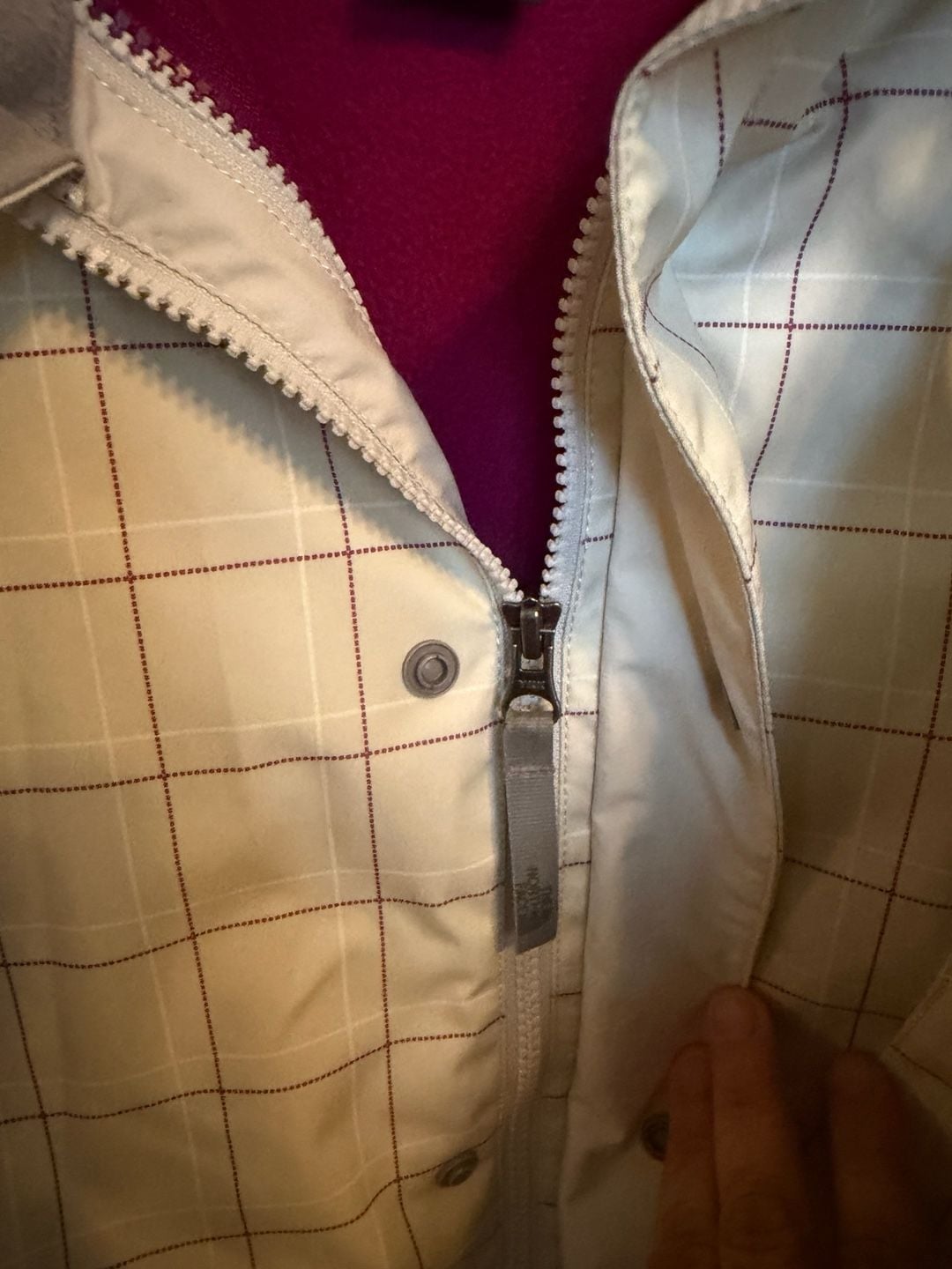The North Face Plaid Jacket Size L (14/16) White Purple 5