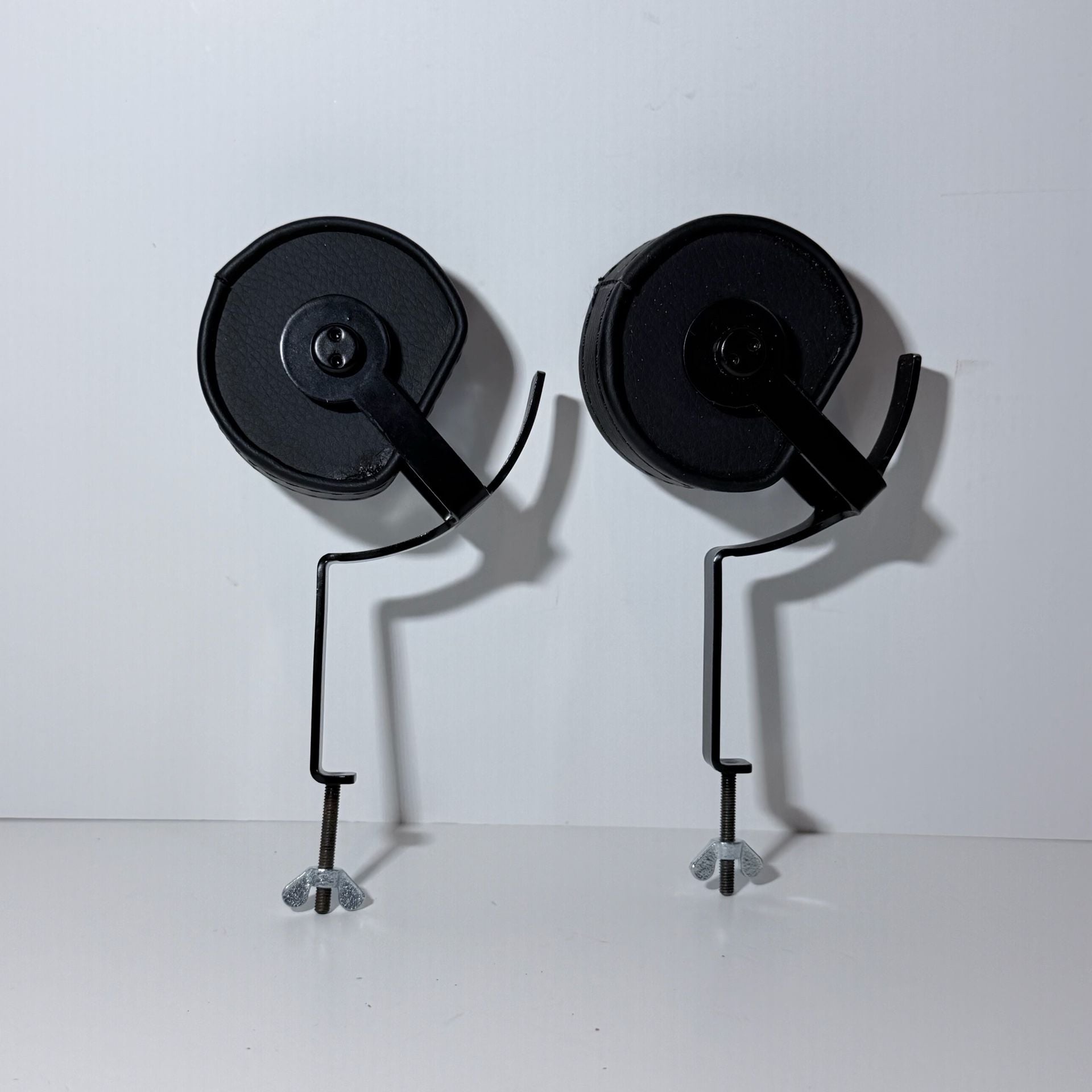 Black Leather Desk Watch Display Stand Holder Pair 1