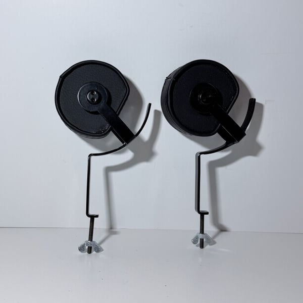 Black Leather Desk Watch Display Stand Holder Pair