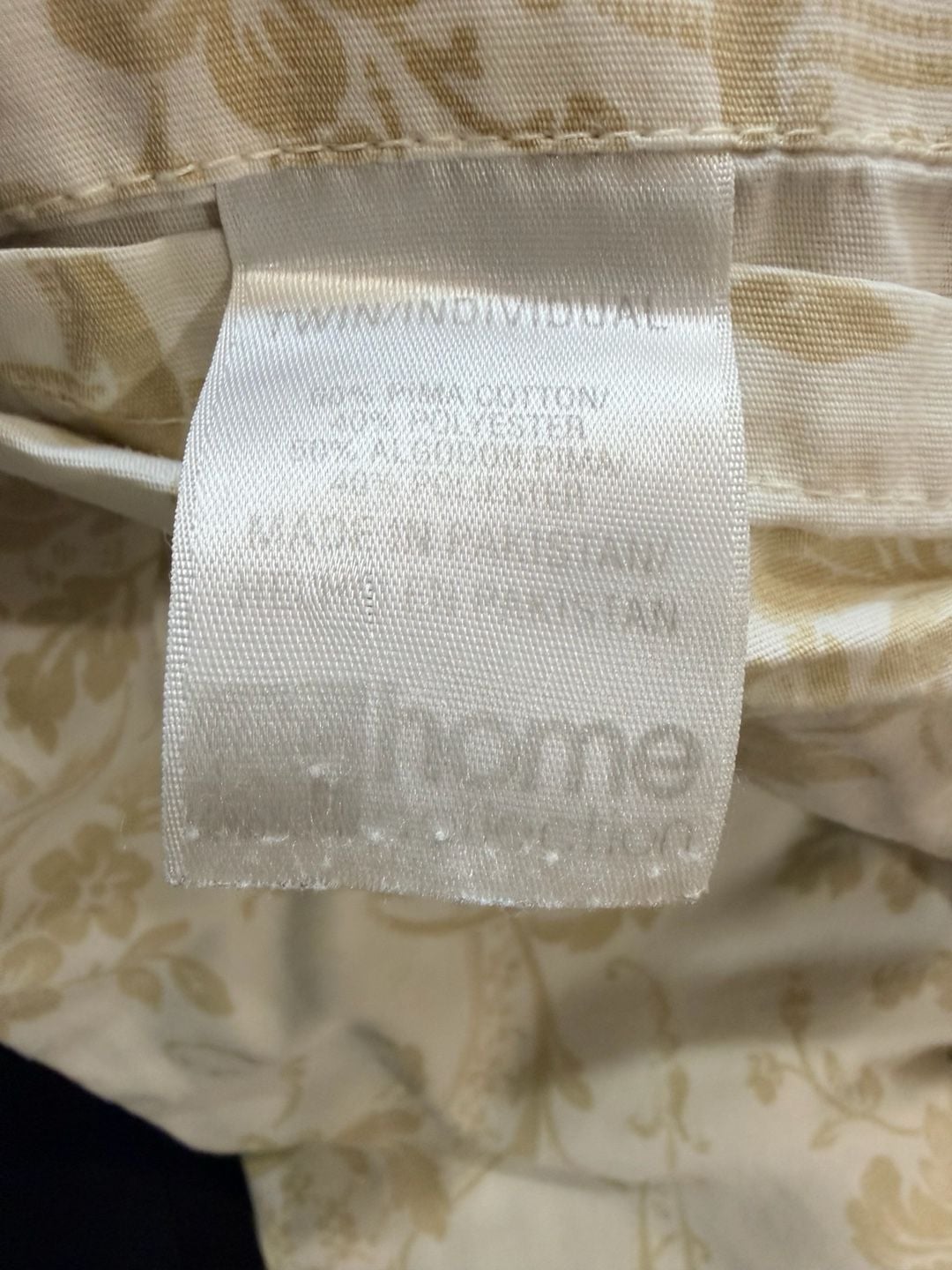 Cream and Gold Floral Damask Twin Bed Sheet Set 2