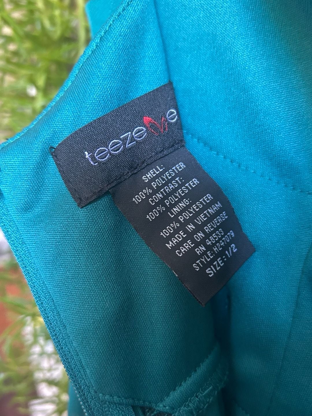 Teeze Me Beaded Waist Gown Size 1/2 Teal Green Formal Dress 7