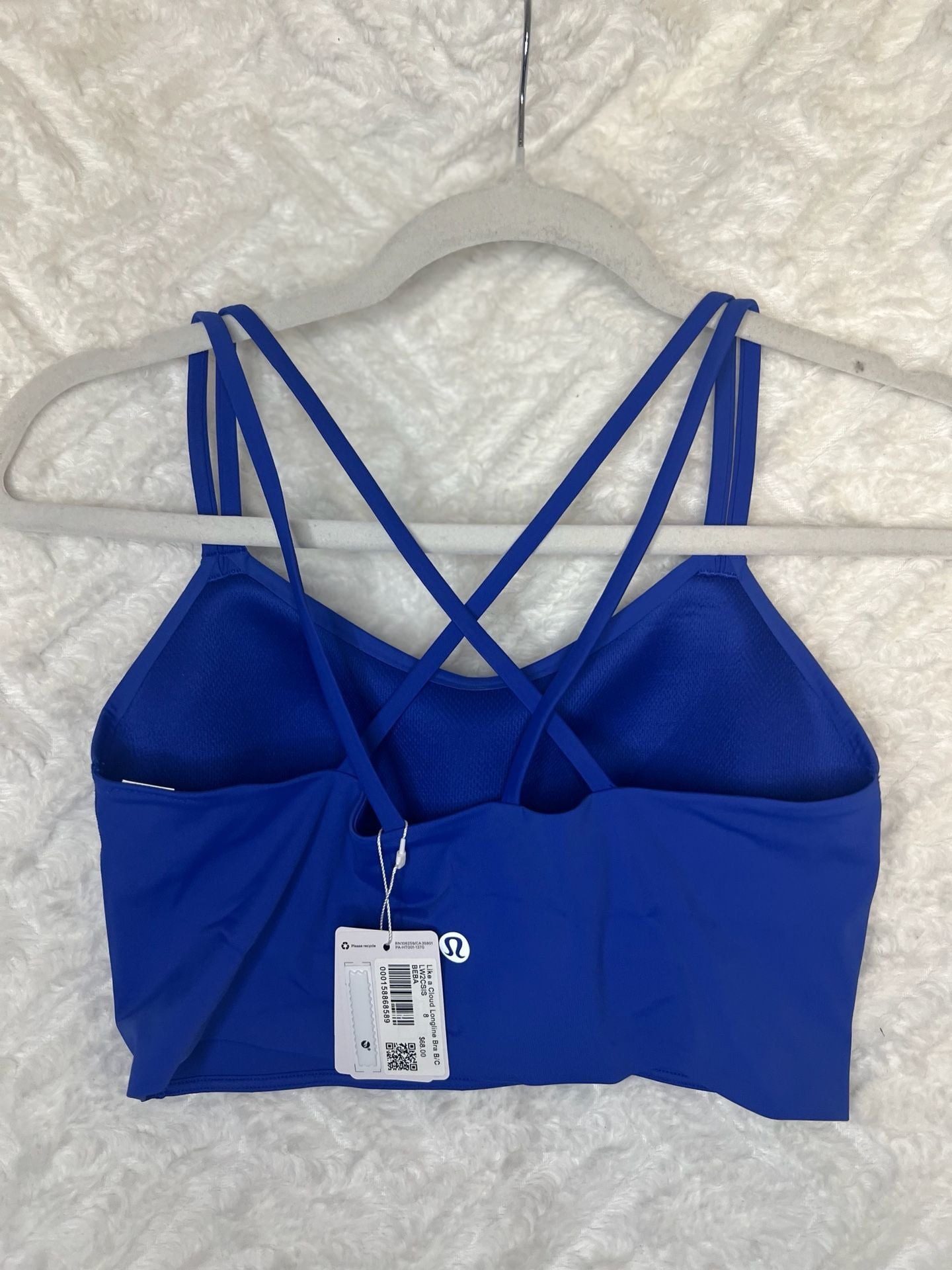 NWT Lululemon Like a Cloud Longline Bra B/C Size 8 Blue 3