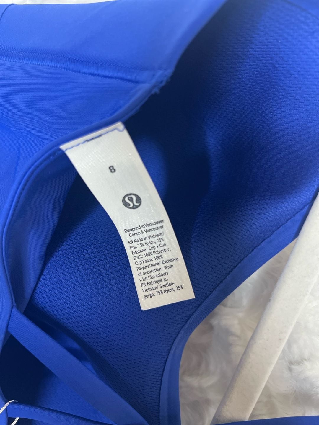 NWT Lululemon Like a Cloud Longline Bra B/C Size 8 Blue 5