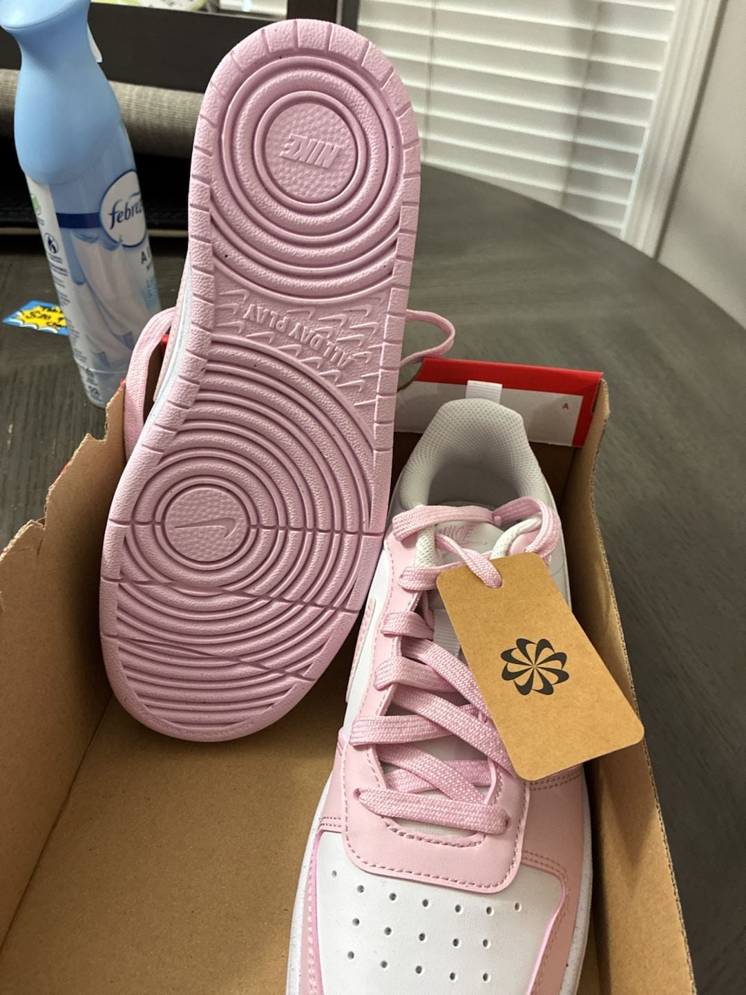 Nike Court Borough Low Recraft Size 7Y White Pink Foam Sneakers 5