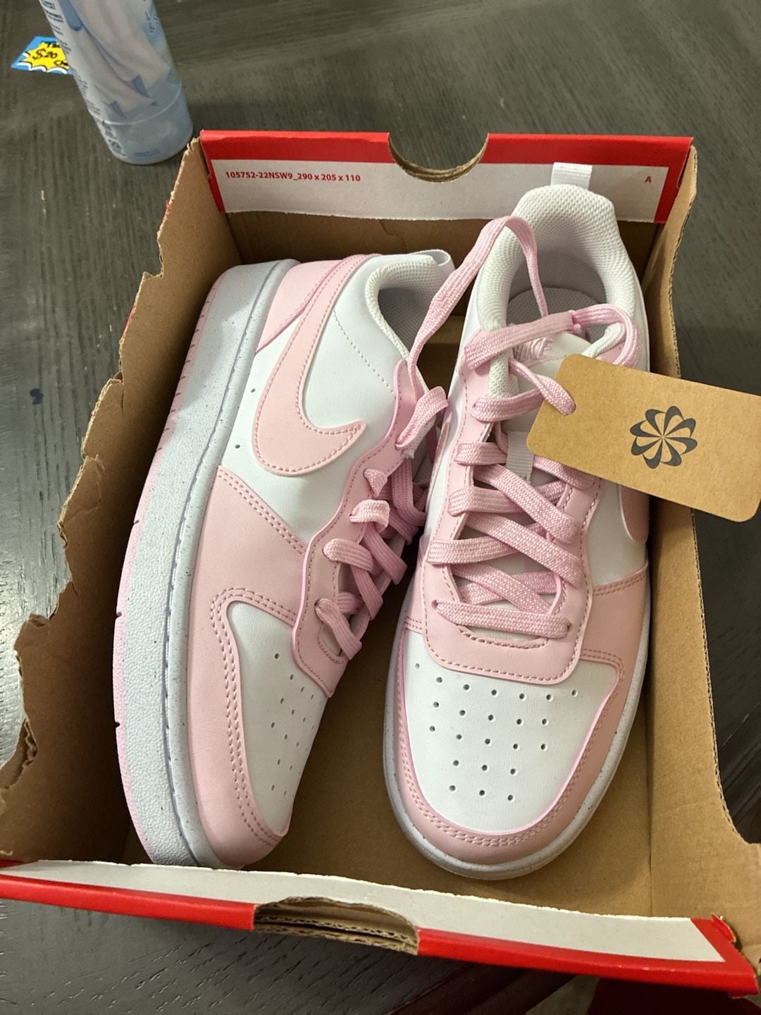 Nike Court Borough Low Recraft Size 7Y White Pink Foam Sneakers 6
