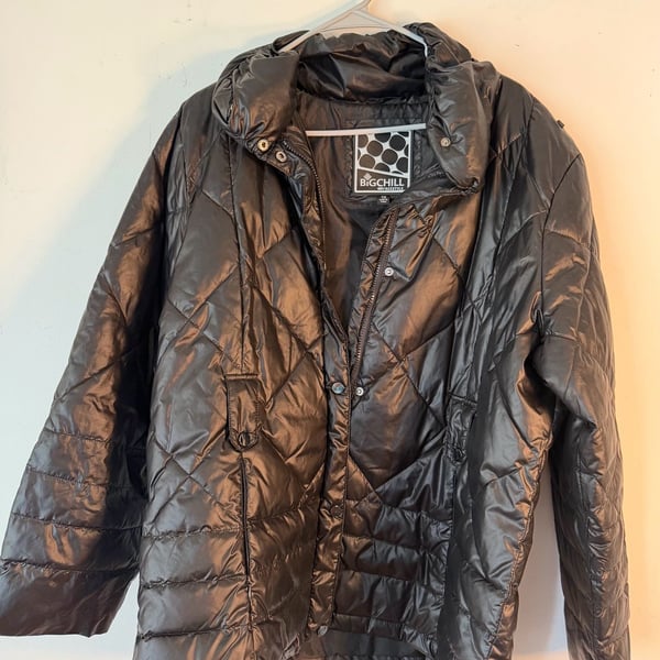 Big Chill Puffer Jacket Size 1X Black Quilted Full Zip