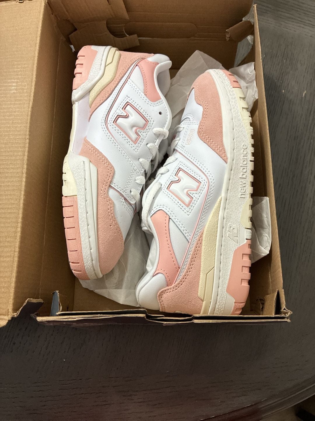 New Balance 550 Size 7 White Pink Sneakers 5