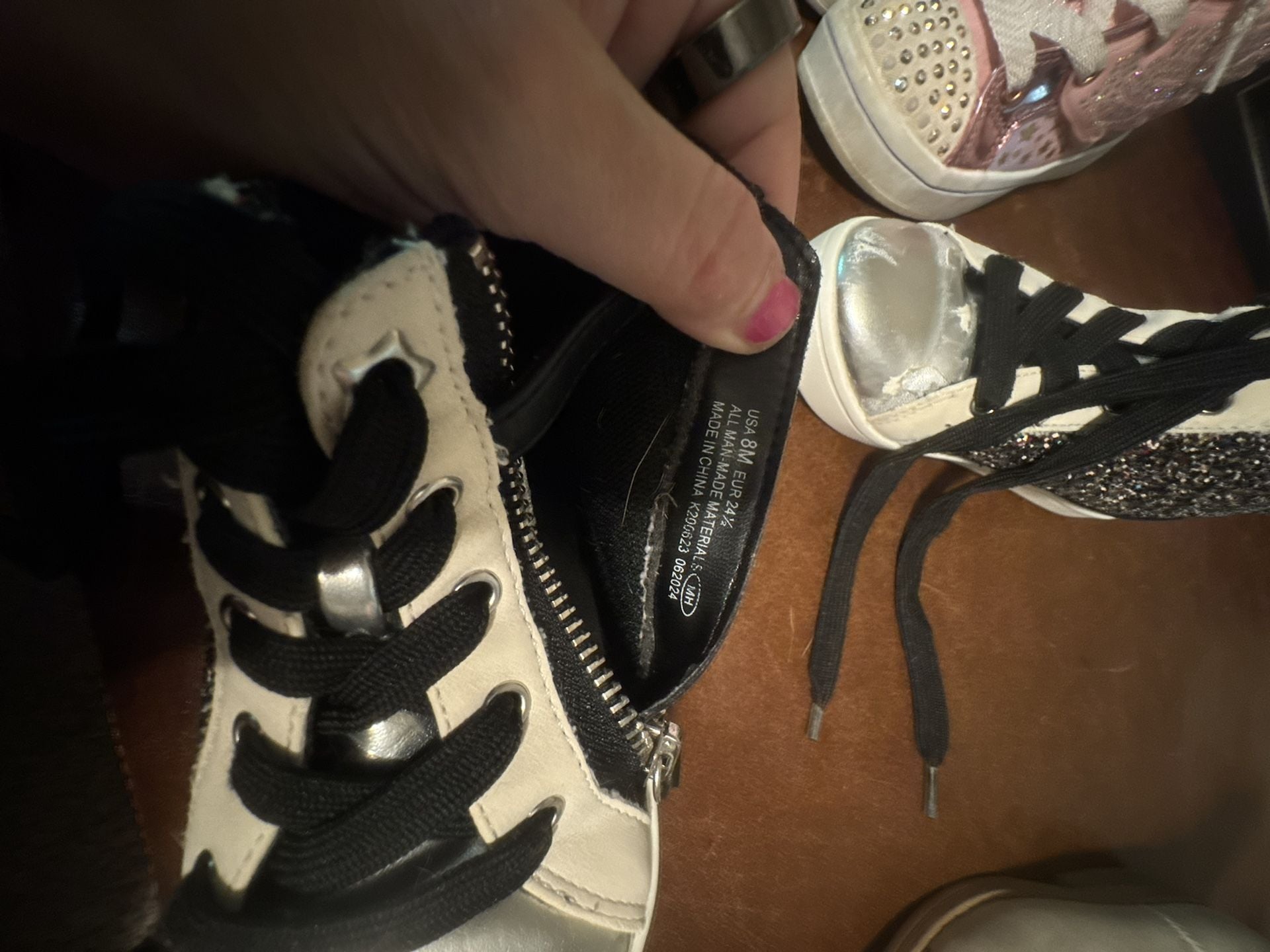 Twinkle Toes: Twi-Lites 2.0 - Dreamy Wings, black glitter high tops size 8, sparkle cowboy boots size 8 7