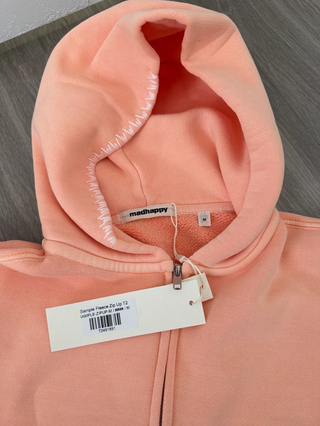 Madhappy Fleece Zip Up T2 Size M Peach Pink 12