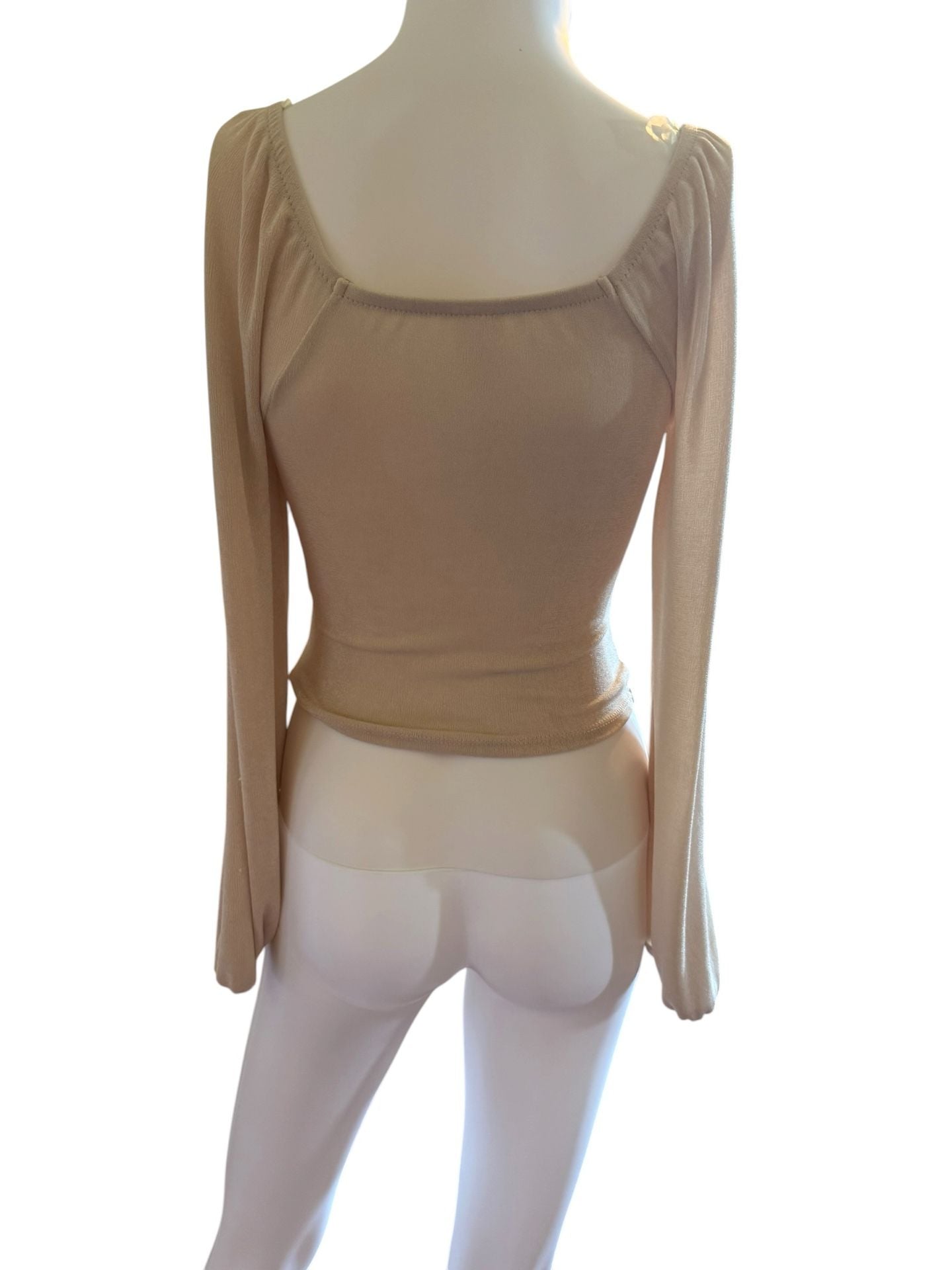 No Boundaries Ruched Long Sleeve Corset Top Size S (3-5) Gold 5