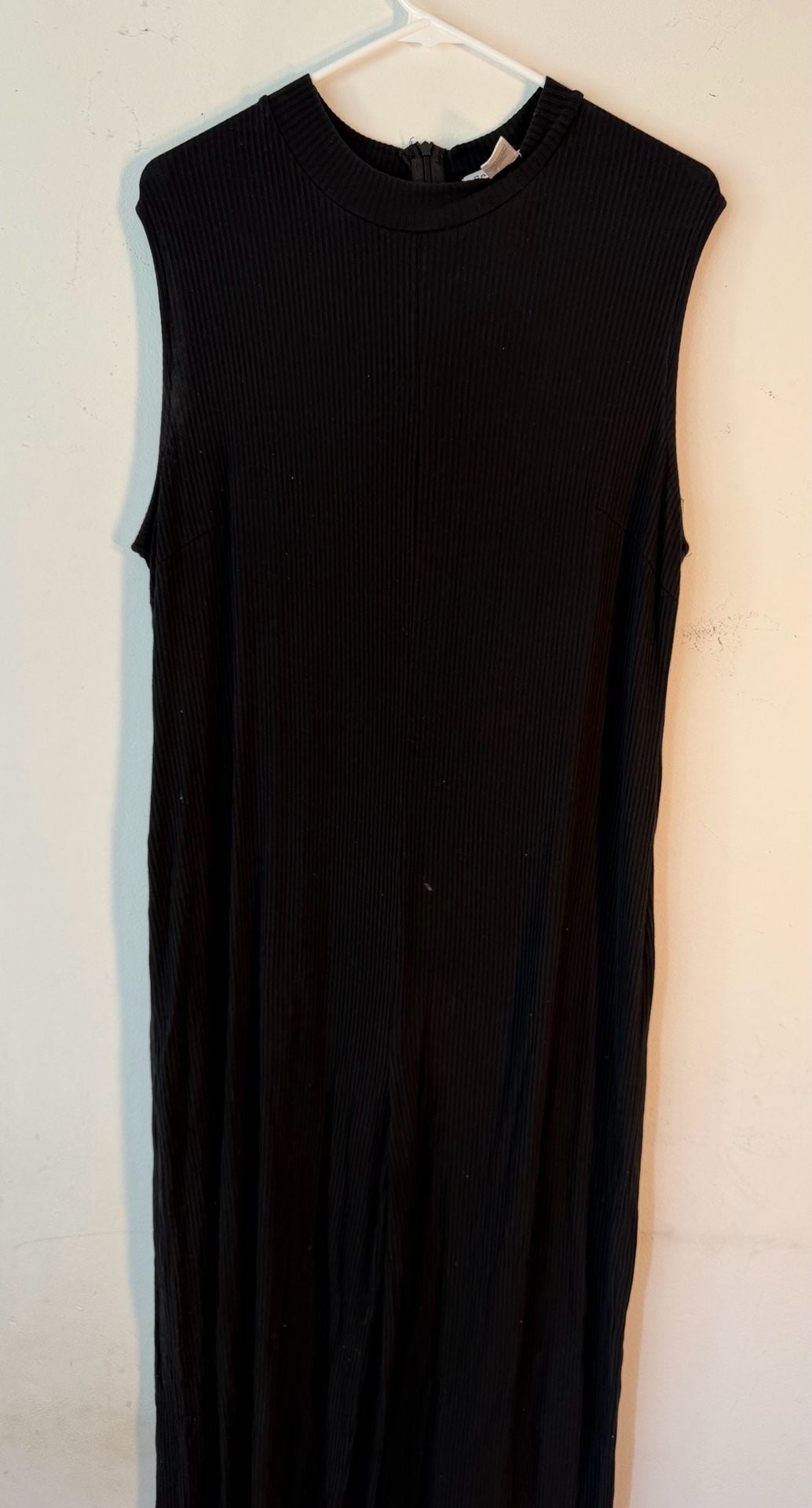 American Eagle Knit Ribbed Black Midi Dress Size M 2