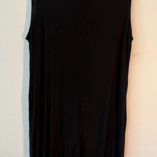 American Eagle Knit Ribbed Black Midi Dress Size M