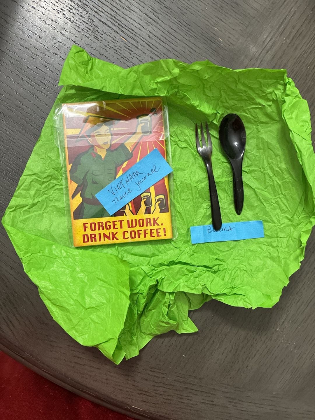 Vietnam Travel Journal w/ authentic spoon and fork. 1