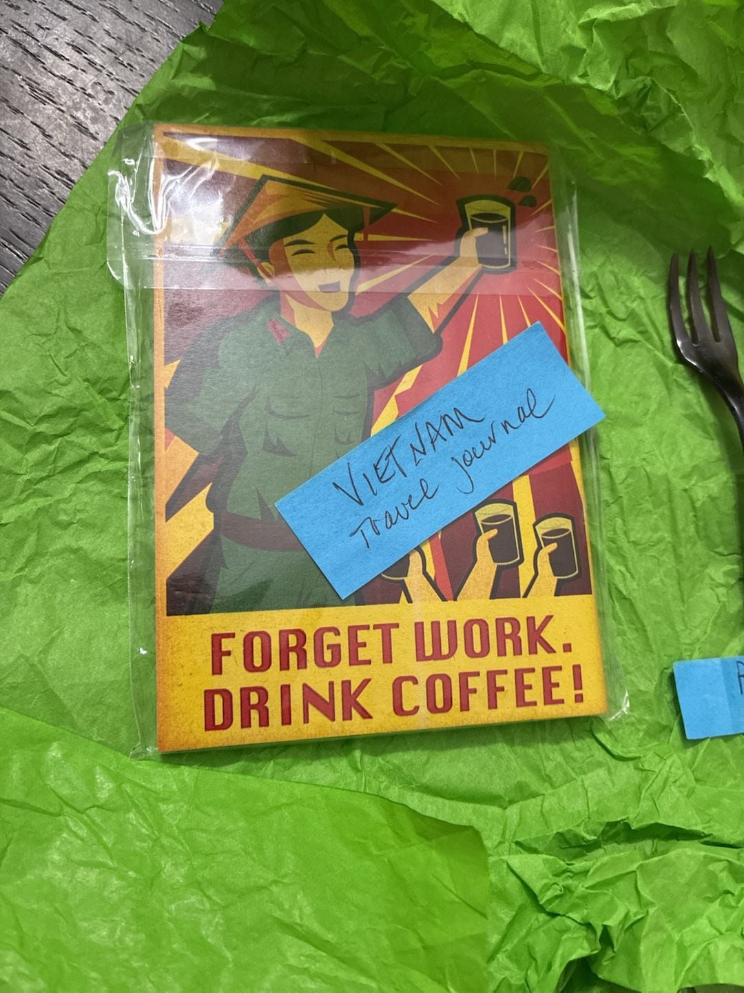 Vietnam Travel Journal w/ authentic spoon and fork. 2