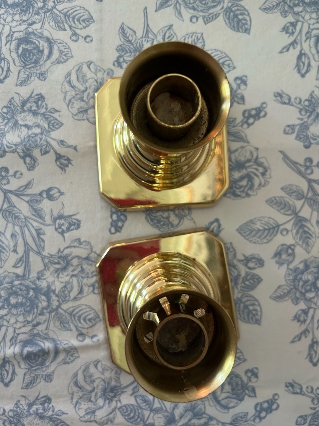 Baldwin Vintage Solid Brass Candlestick Holders Set 2 Octagon Base 6