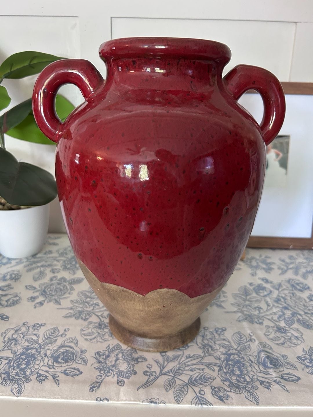 Southern Living At Home Verona Red Ceramic Tuscan Olive Vase 1