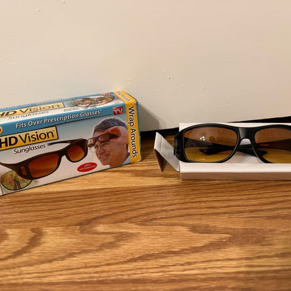 HD Vision Wrap Around Sunglasses Brown Black