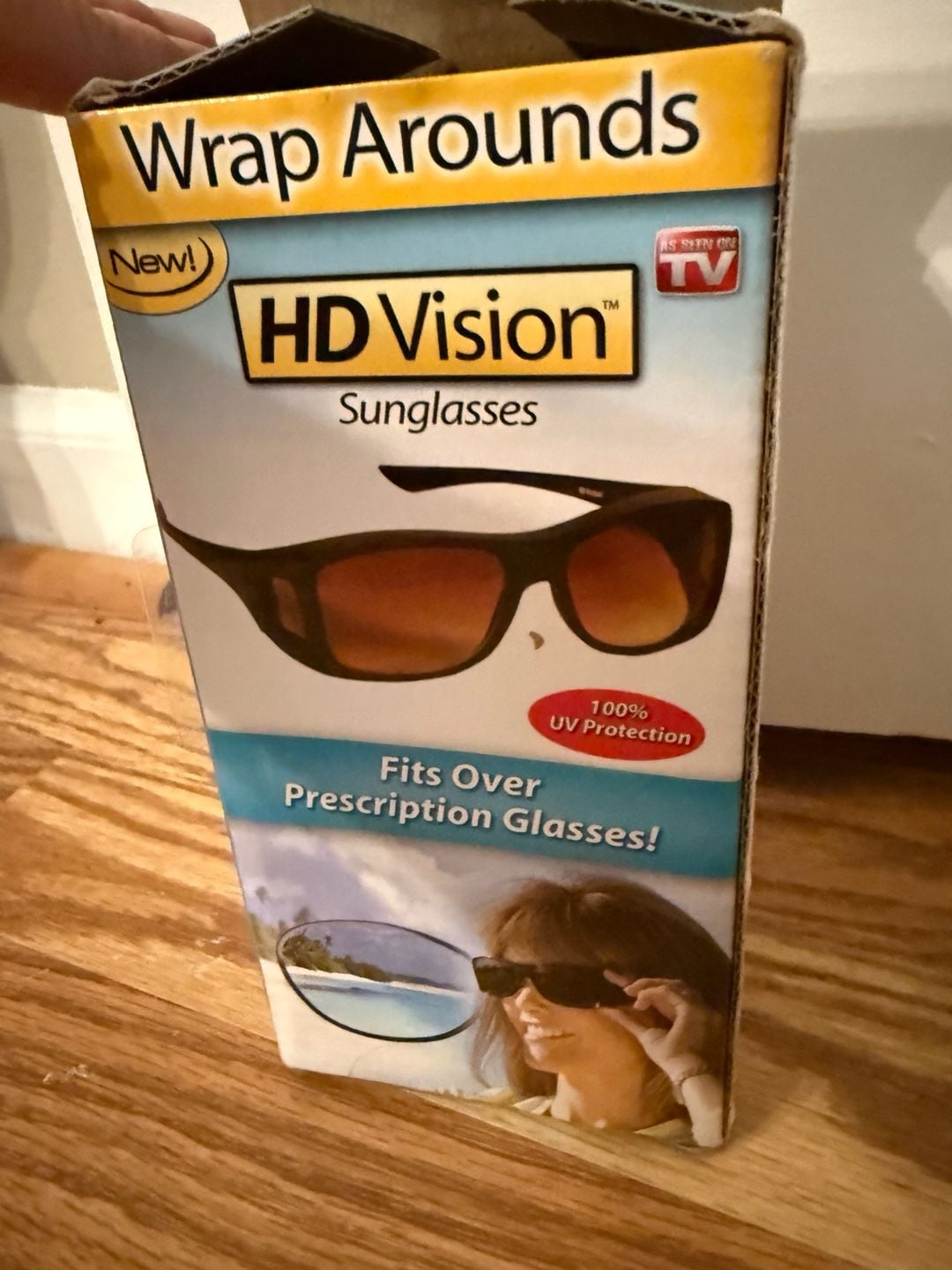 HD Vision Wrap Around Sunglasses Brown Black 5