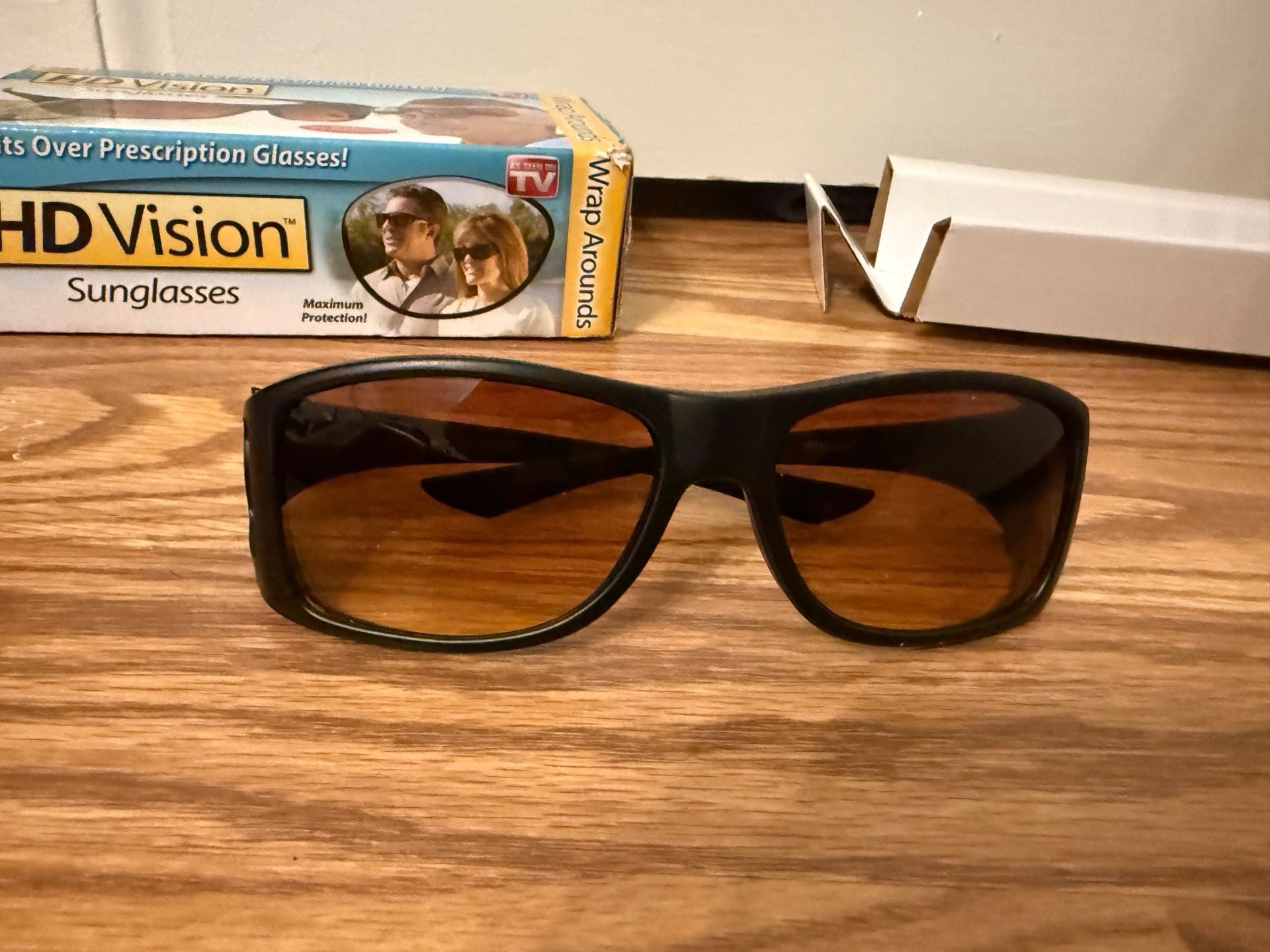 HD Vision Wrap Around Sunglasses Brown Black 9