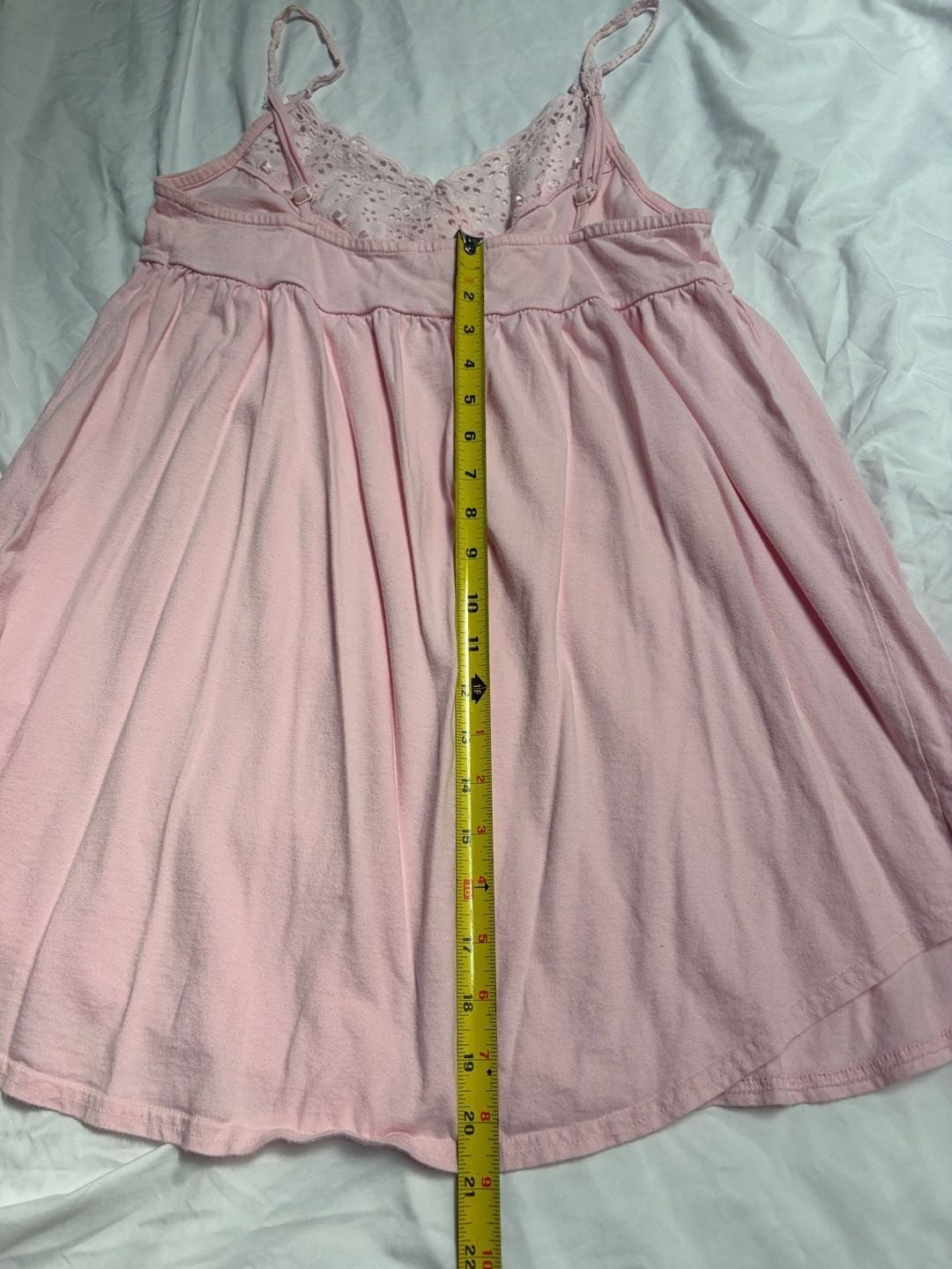 VINTAGE Victoria's Secret Camisole Babydoll Size S Pink Cotton Lace 7
