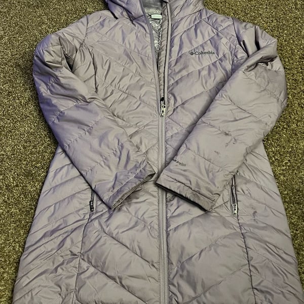 Columbia Women's Heavenly Long Hooded Insulated Water-Resistant Jacket Size S