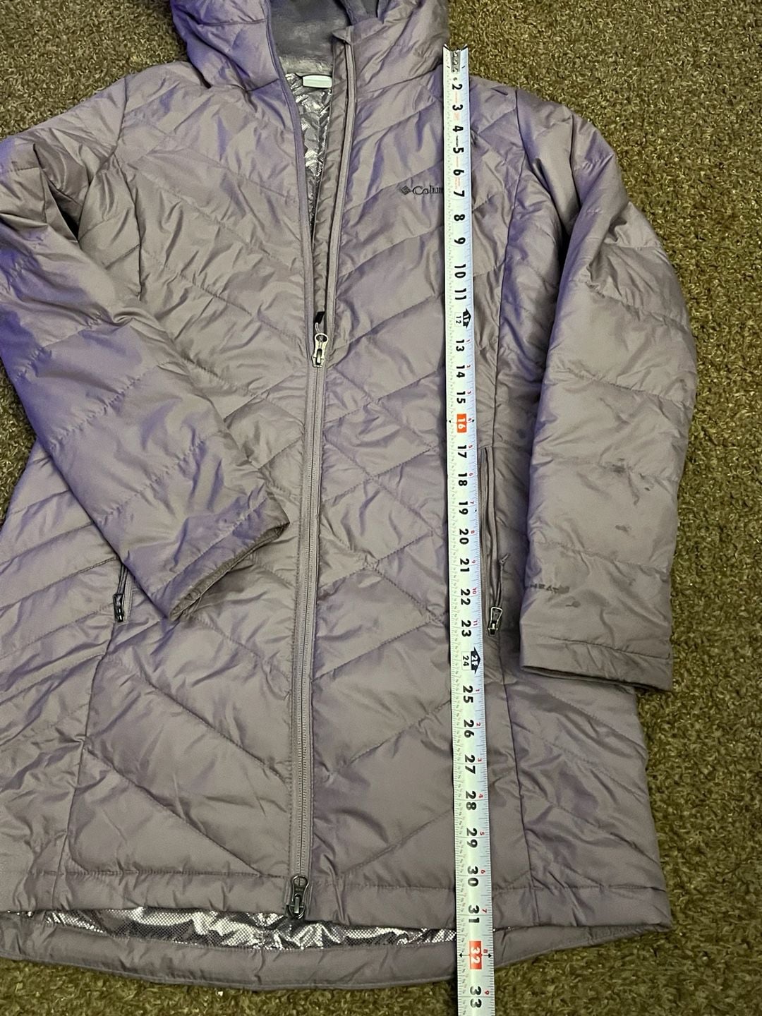 Columbia Women's Heavenly Long Hooded Insulated Water-Resistant Jacket Size S 4