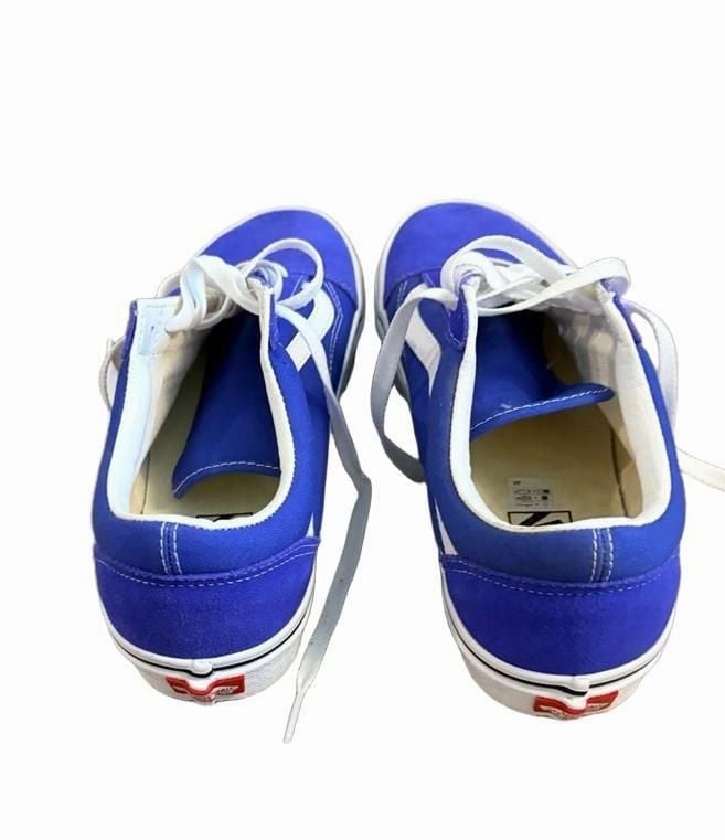 Vans Old Skool Blue White Suede Canvas Skate Shoes Size 11 7