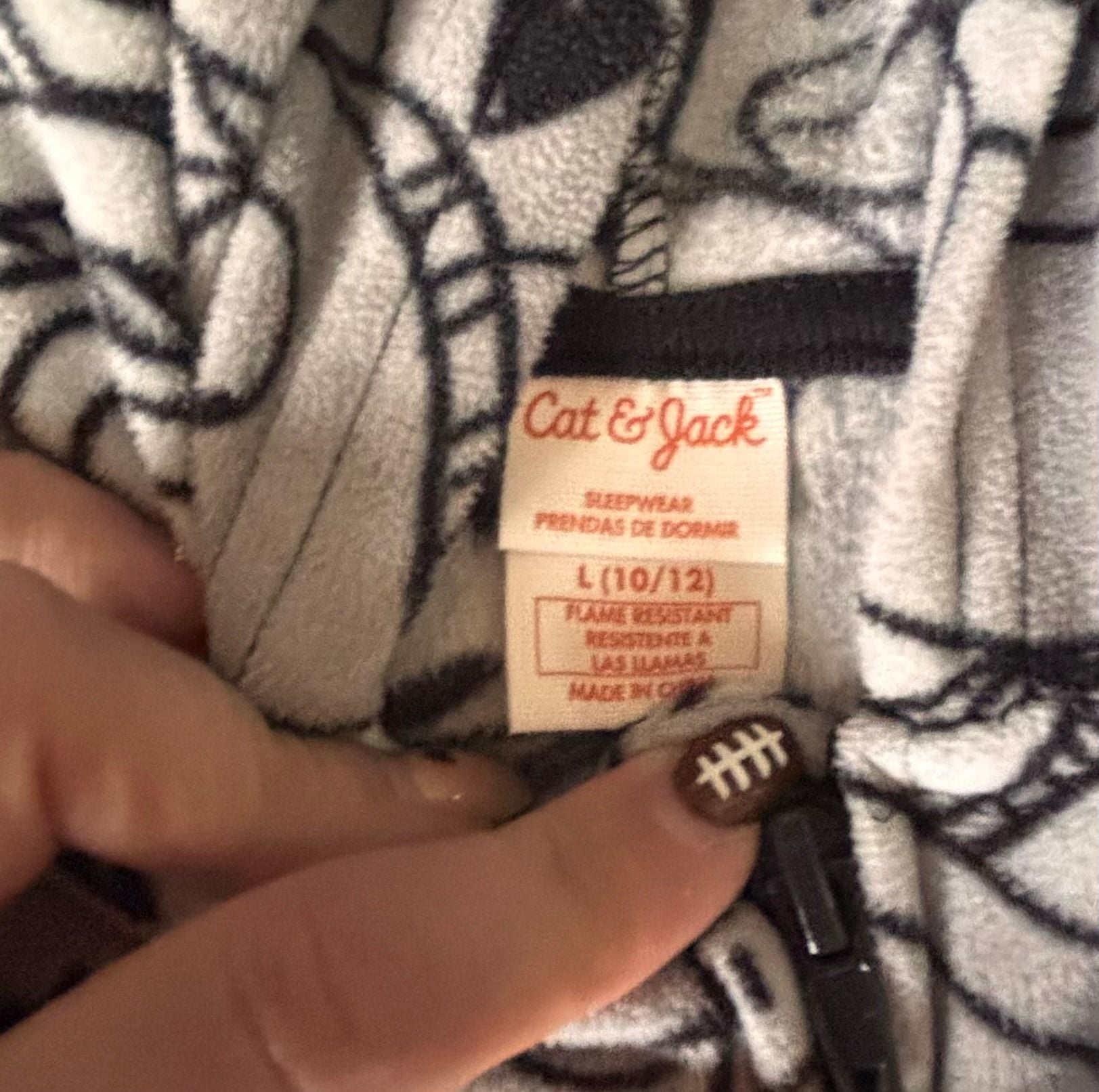 Cat & Jack Boys' Hooded Sleeper Size L (10/12) Doodle Print 4