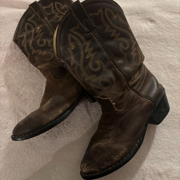 Smoky Mountain Boots 3034Y Size 4D Brown Leather Western Cowboy Boots