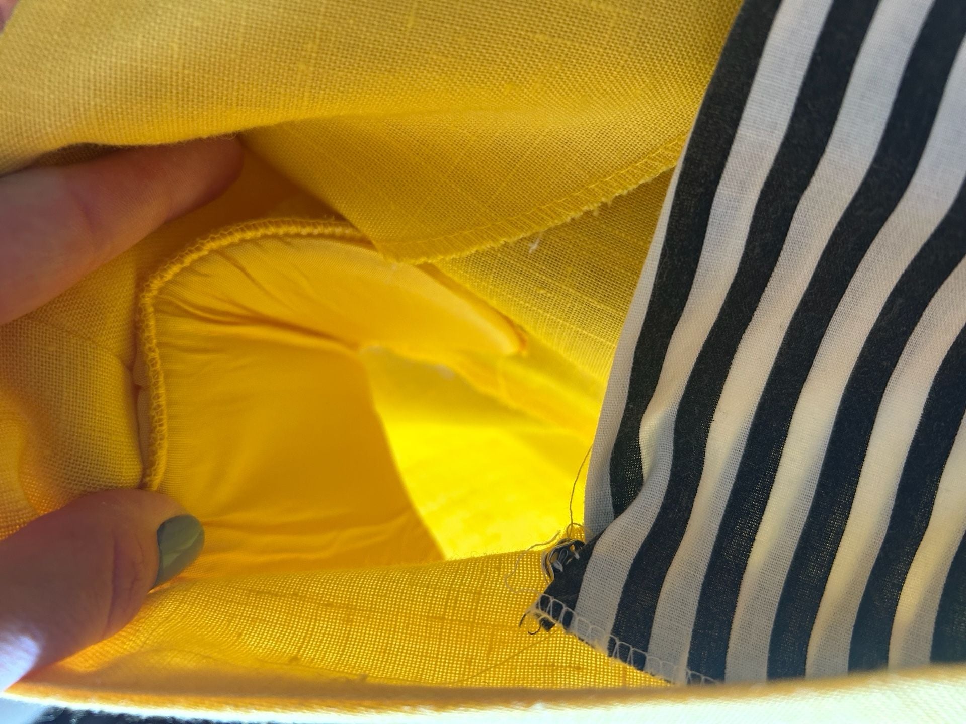 Vintage Yellow Button-Up Dress Size 12 Short Sleeve 9