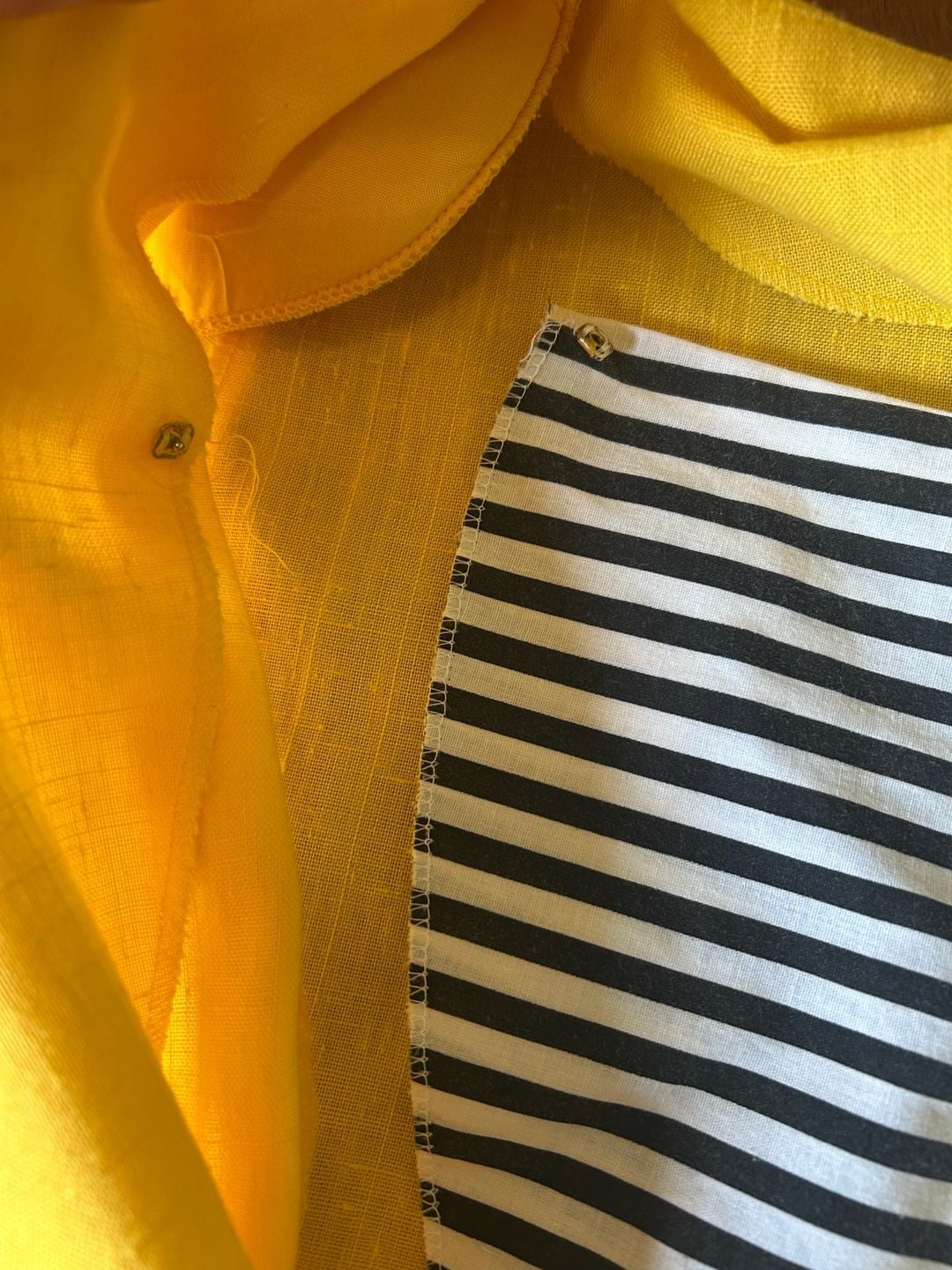 Vintage Yellow Button-Up Dress Size 12 Short Sleeve 10
