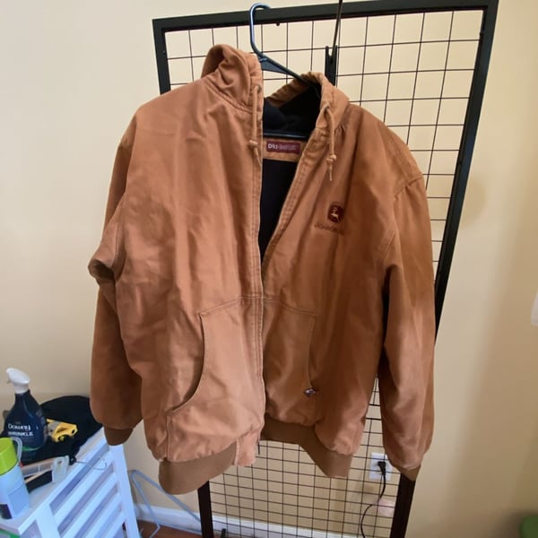 Dri Duck John Deere Hooded Work Jacket Brown Canvas