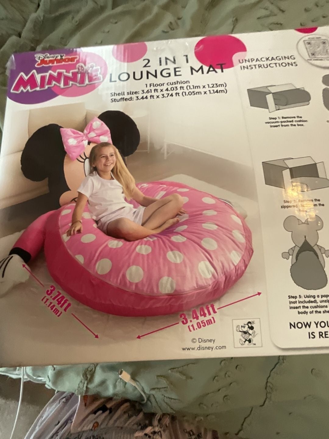 Disney Junior Minnie Mouse 2-in-1 Lounge Mat Pink Polka Dot 1
