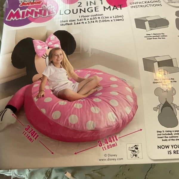 Disney Junior Minnie Mouse 2-in-1 Lounge Mat Pink Polka Dot
