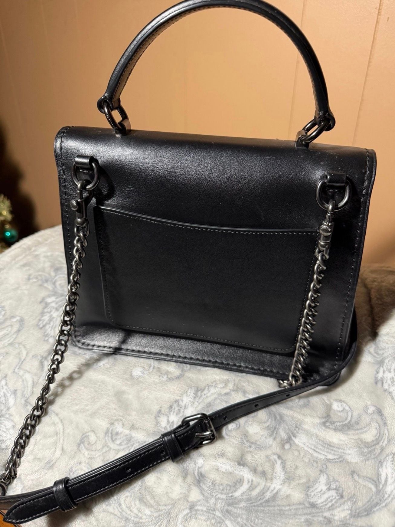 COACH Bijou Handbag Shoulder Bag Black Embellished 3