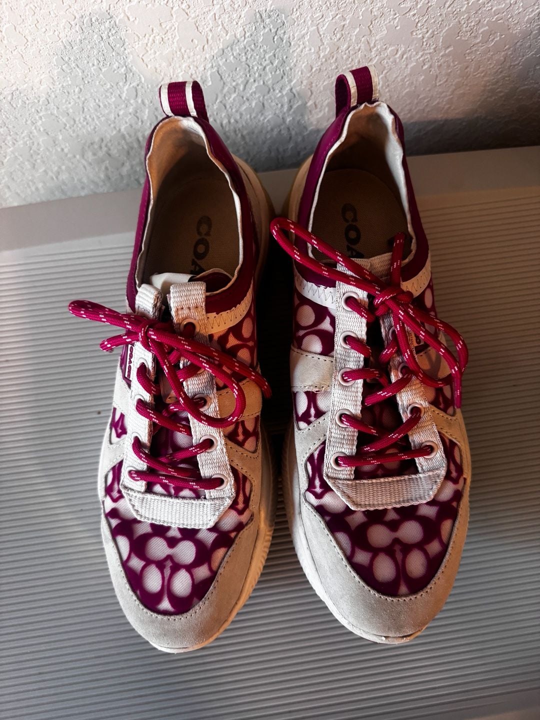 Coach Citysole Runner Signature Mesh Sneakers Size 8B Pink 2