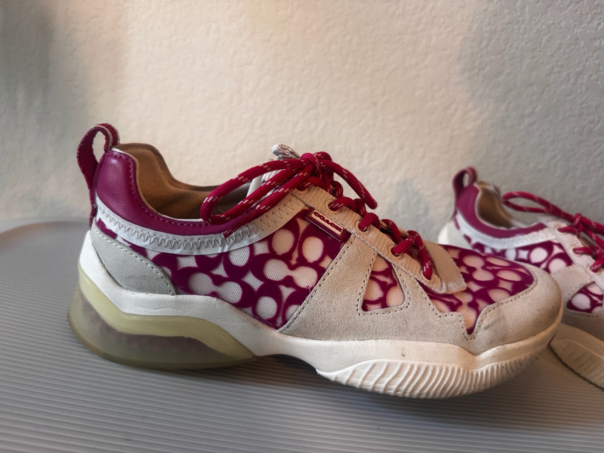 Coach Citysole Runner Signature Mesh Sneakers Size 8B Pink 5