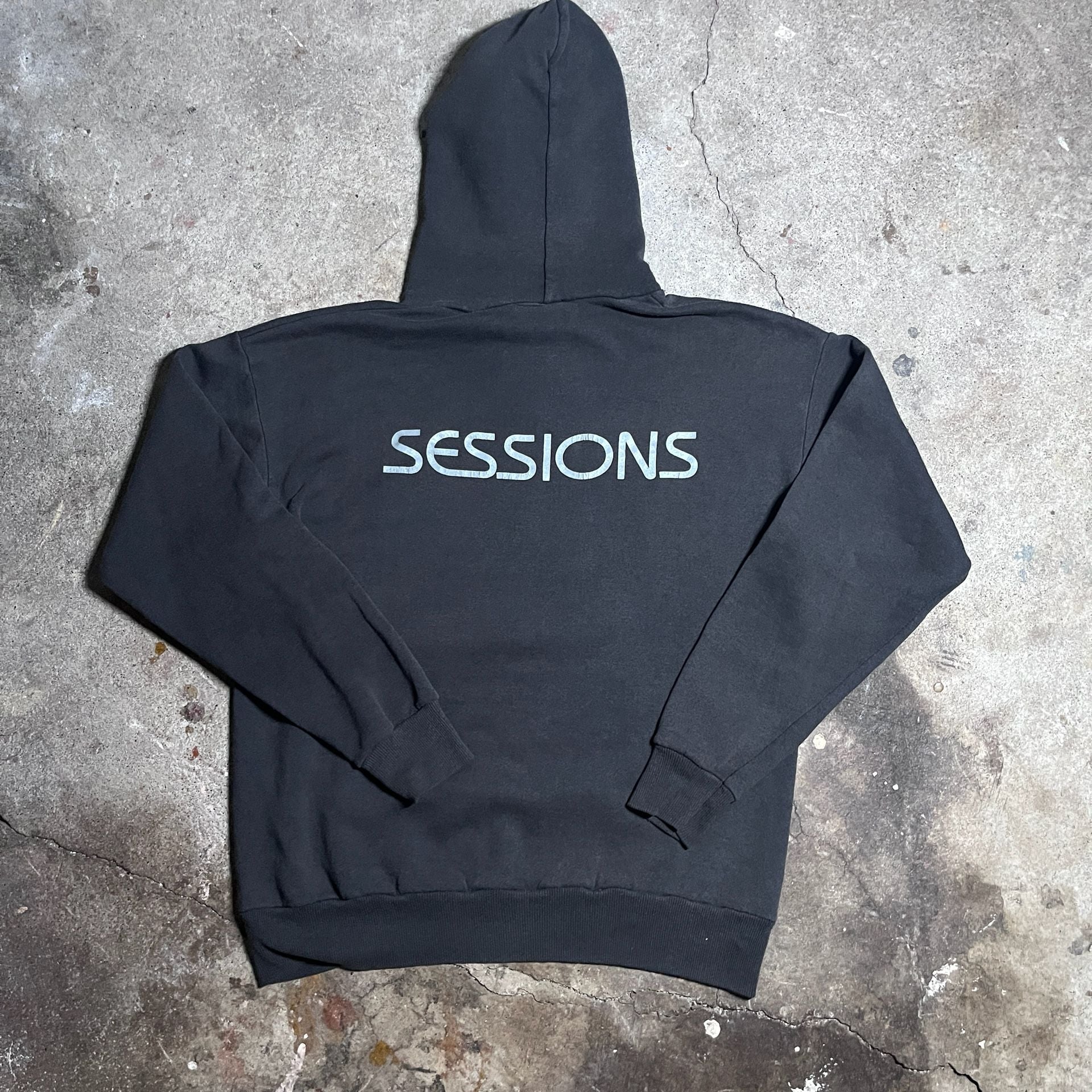 Rare vintage y2k Sessions skate Star Logo Graphic Hoodie Vintage Faded Black 3