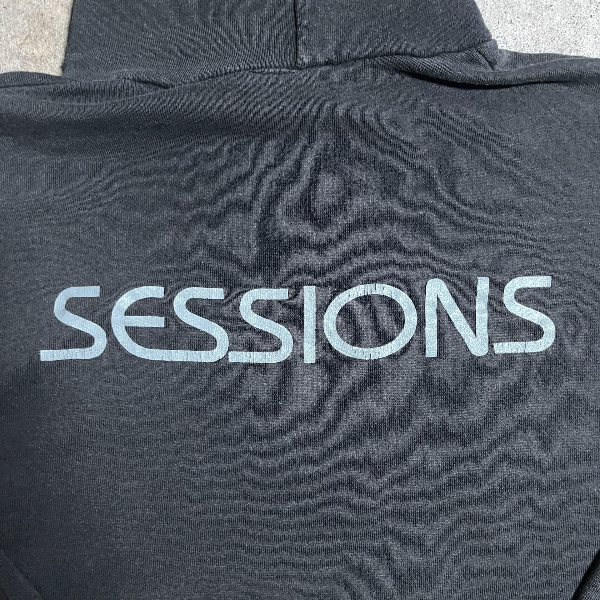 Rare vintage y2k Sessions skate Star Logo Graphic Hoodie Vintage Faded Black 8