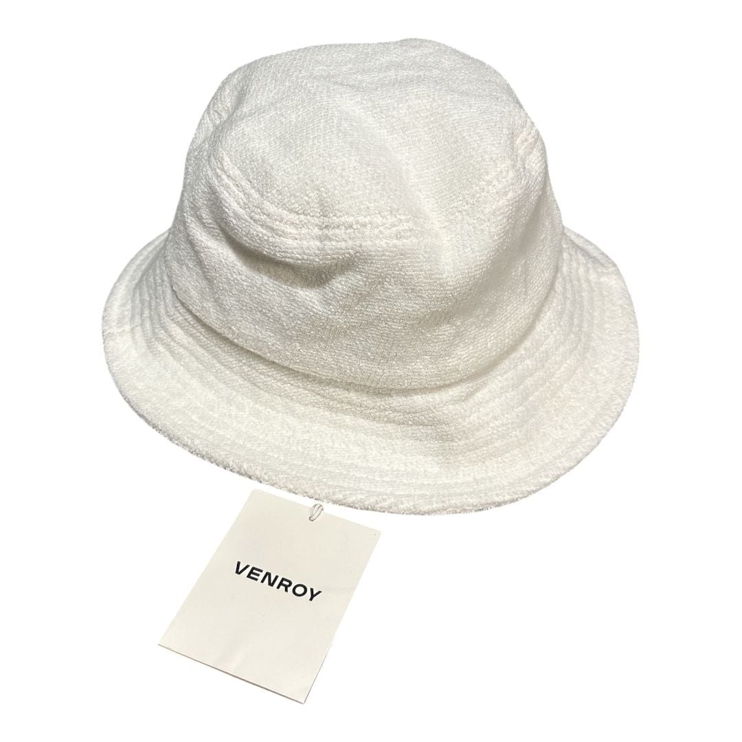 Venroy Terry Towelling Quiet Luxury Bucket Hat White Cotton (NWT) 2