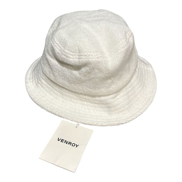 Venroy Terry Towelling Quiet Luxury Bucket Hat White Cotton (NWT)