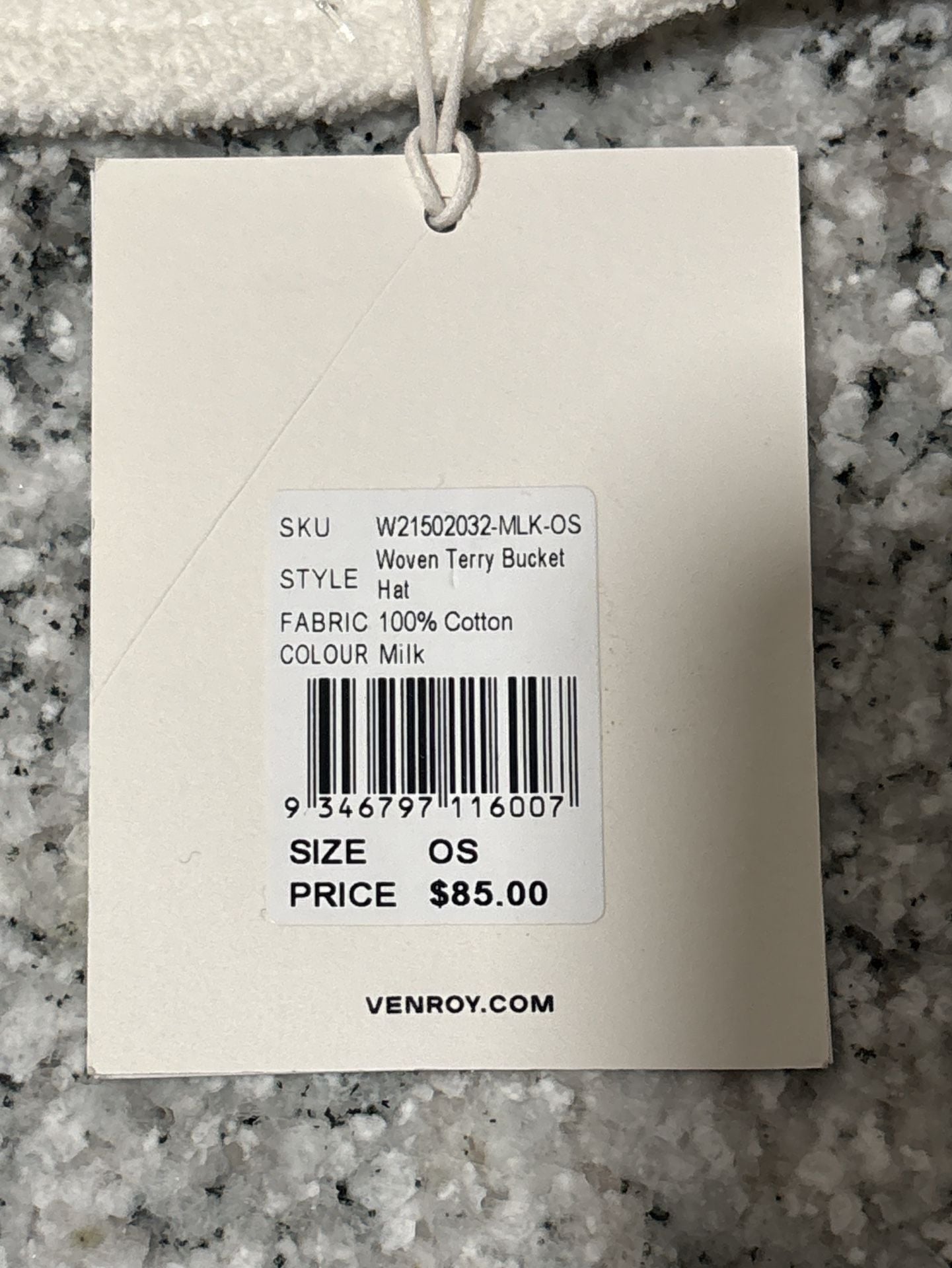 Venroy Terry Towelling Quiet Luxury Bucket Hat White Cotton (NWT) 4