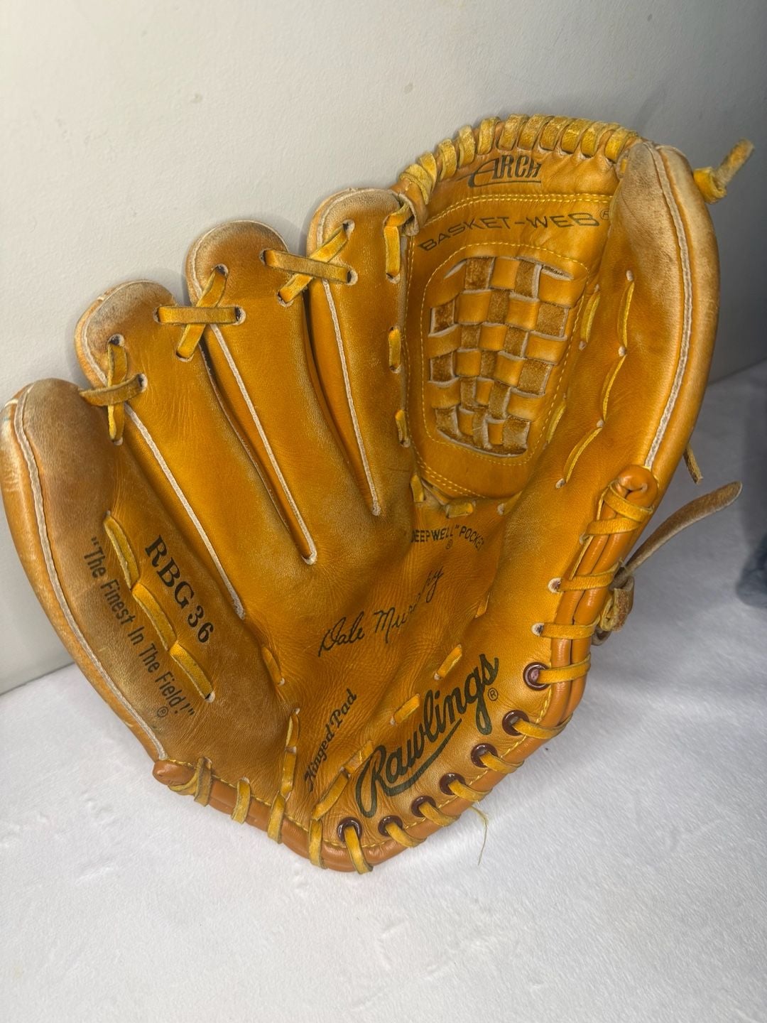 Rawlings Dale Murphy RBG36 Baseball Glove Vintage Fastback Basket-Web 4