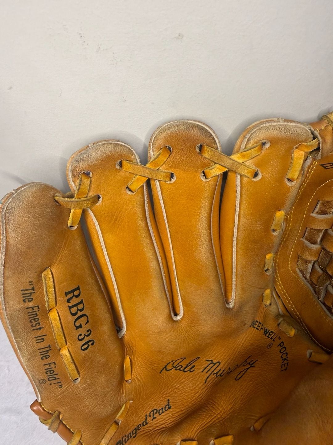 Rawlings Dale Murphy RBG36 Baseball Glove Vintage Fastback Basket-Web 8