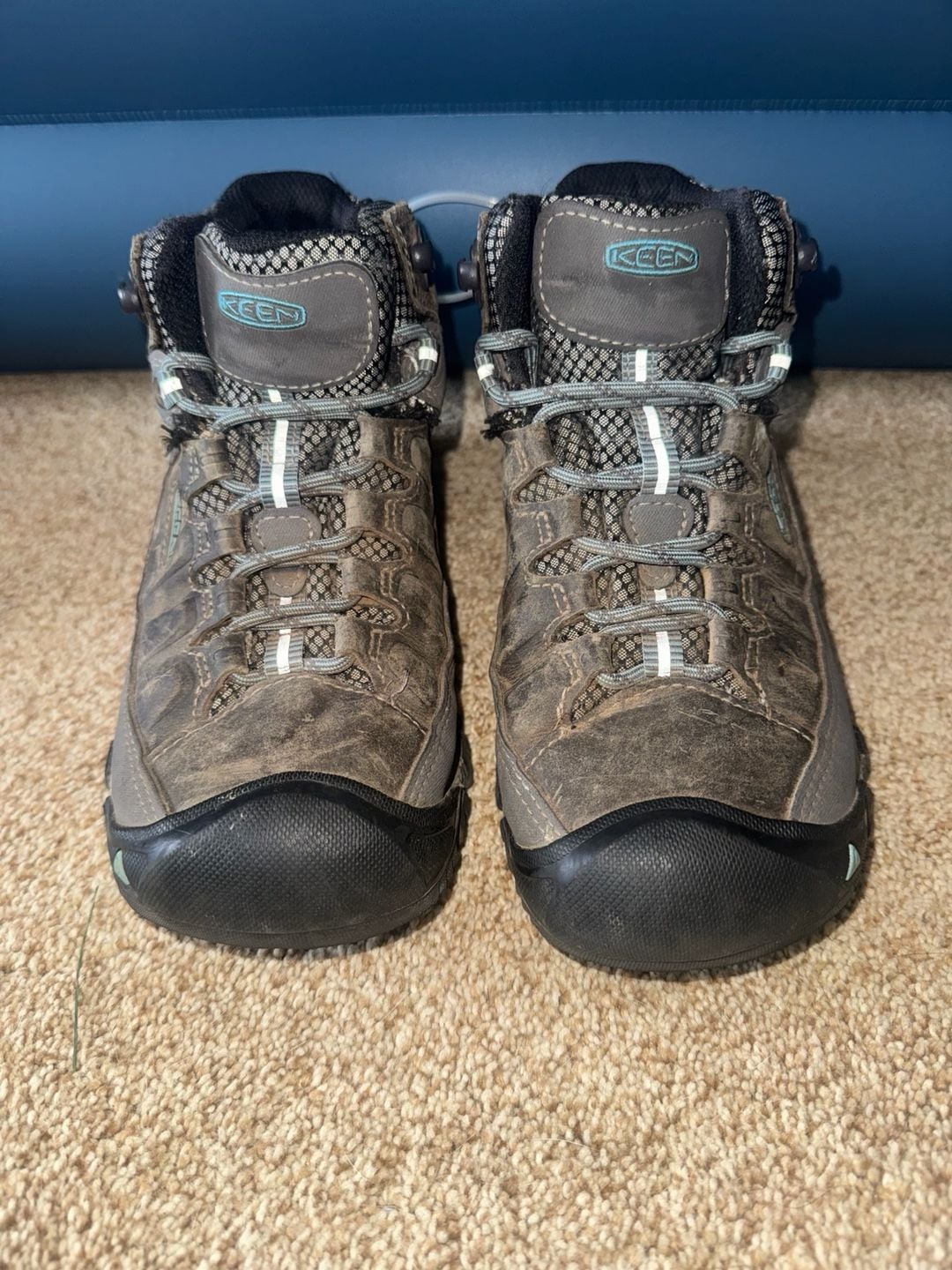 Keen Targhee III Mid Waterproof Hiking Boots Size 6.5 Magnet/Atlantic Blue 2