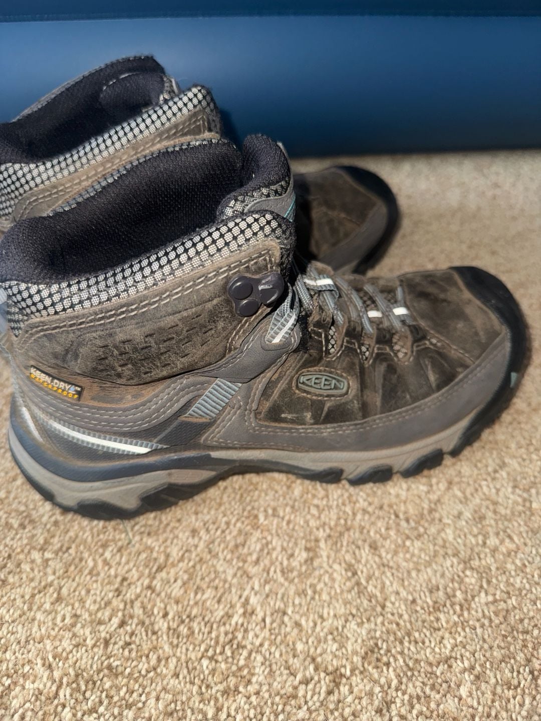 Keen Targhee III Mid Waterproof Hiking Boots Size 6.5 Magnet/Atlantic Blue 3