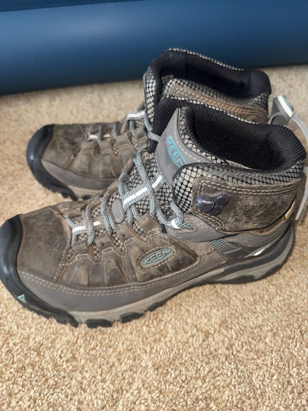 Keen Targhee III Mid Waterproof Hiking Boots Size 6.5 Magnet/Atlantic Blue 5