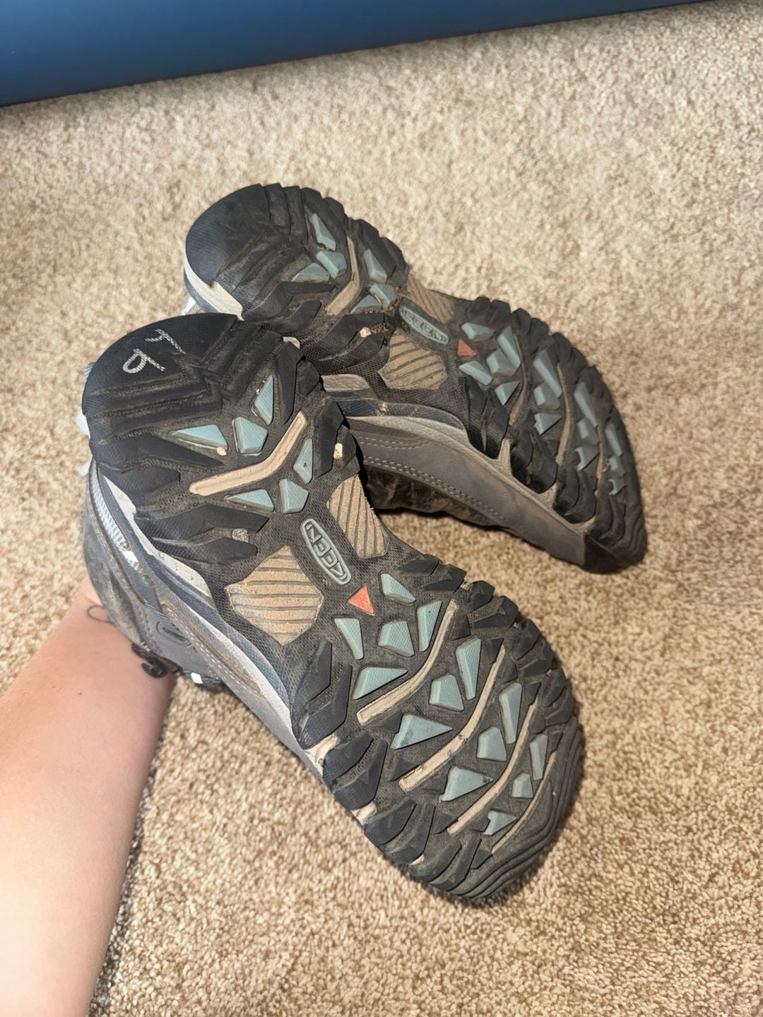 Keen Targhee III Mid Waterproof Hiking Boots Size 6.5 Magnet/Atlantic Blue 6